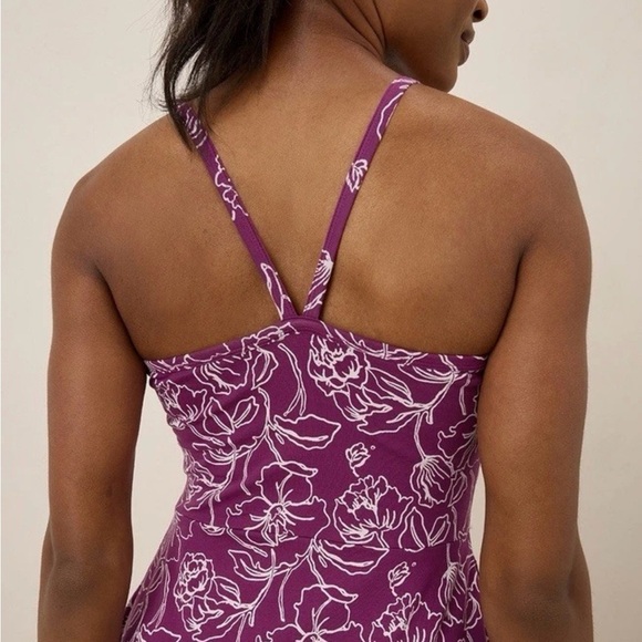 NWOT Pact Fit & Flare Midi Dress Looking Glass Floral Sangria  SZ XS - Picture 5 of 15